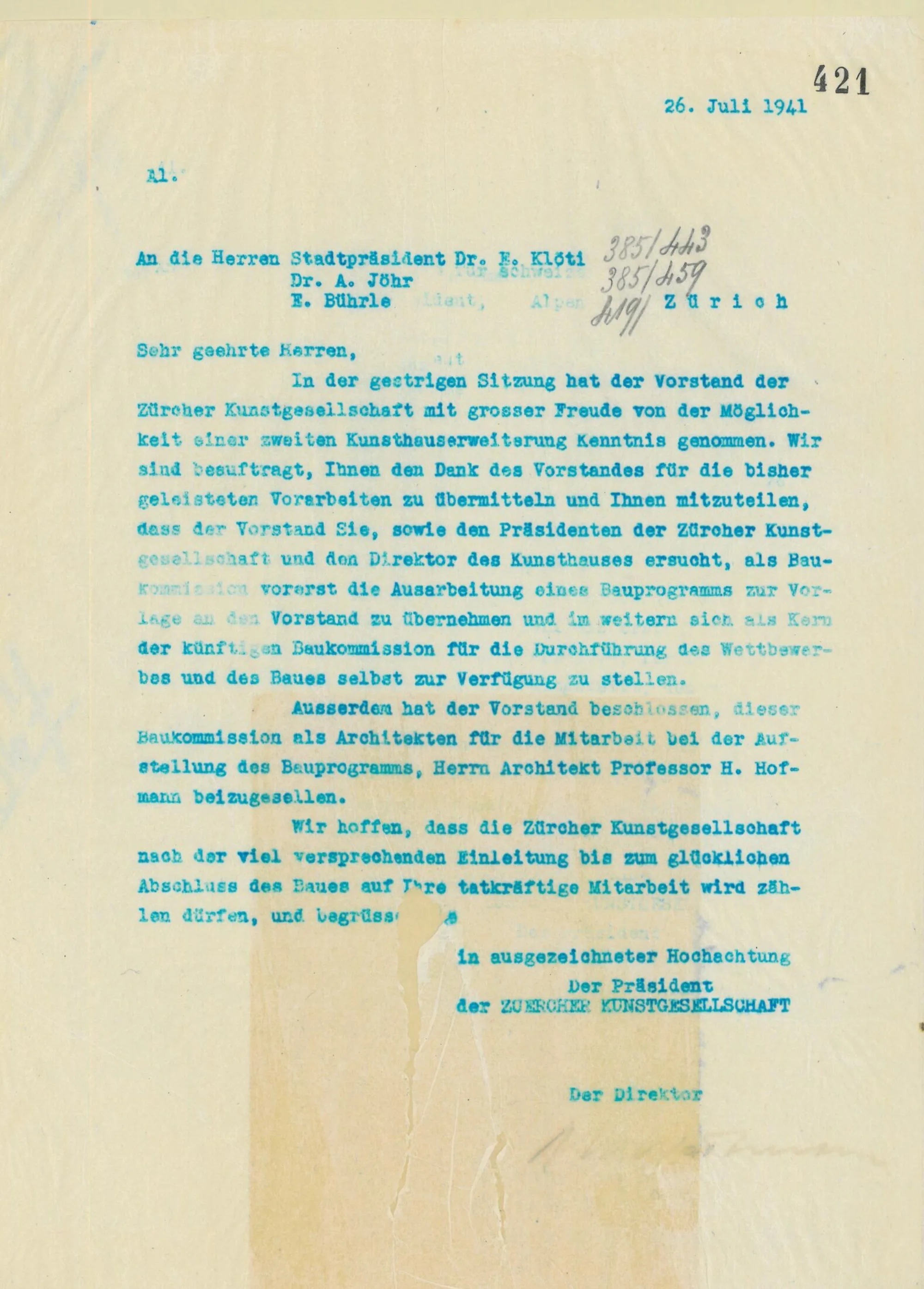 06 1941 Einladung Baukommission